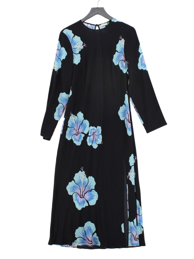 RIXO Women's Maxi Dress XL Blue 100% Silk