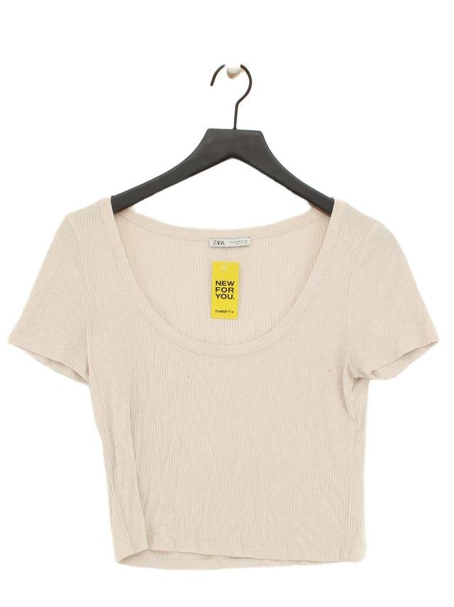 Zara Women's T-Shirt M Cream 100% Other