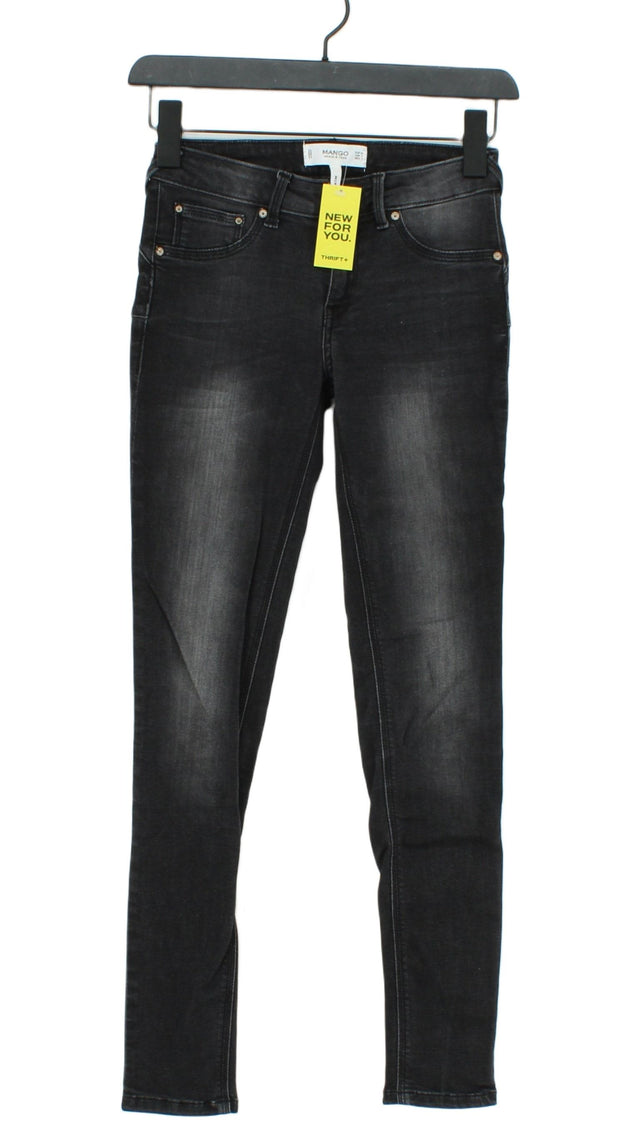 Mango Women's Jeans UK 6 Black Cotton with Elastane, Polyester