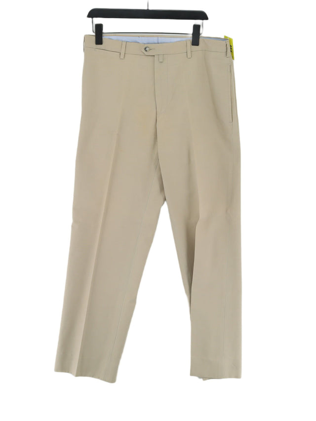 Façonnable Men's Suit Trousers W 34 in Cream 100% Cotton