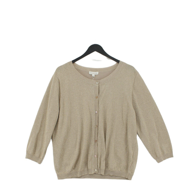 Monsoon Women's Cardigan XS Tan Cotton with Polyester