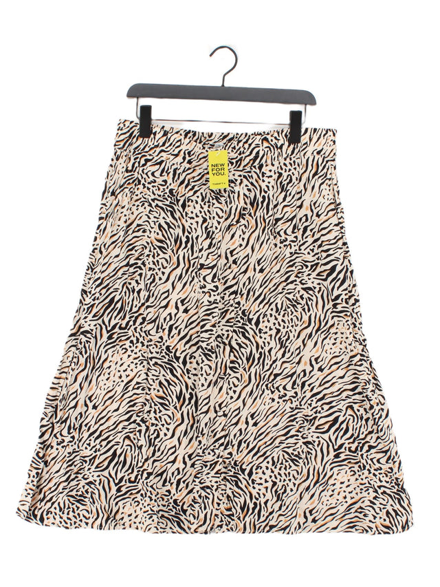 Soyaconcept Women's Midi Skirt XL Tan 100% Viscose