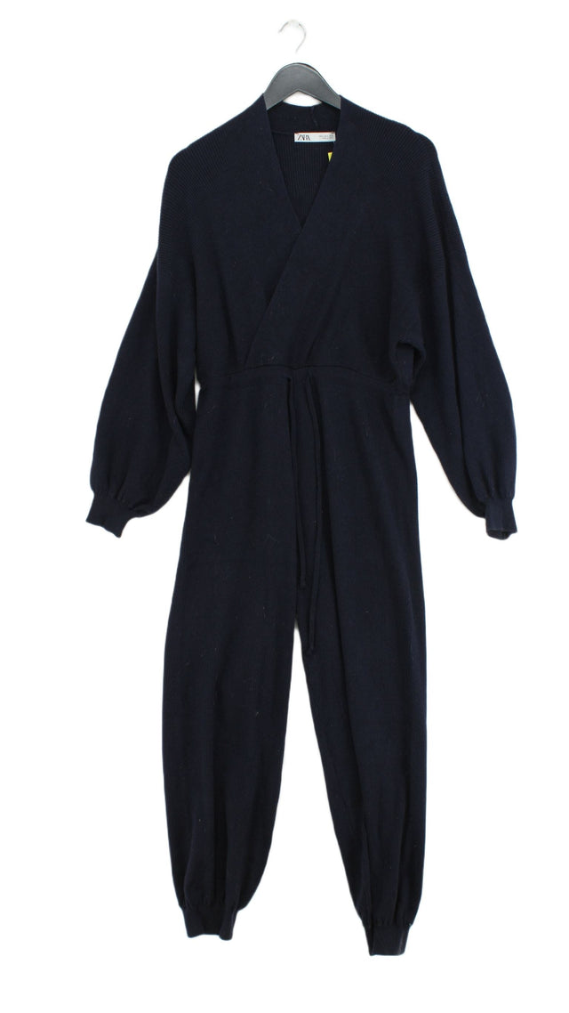 Zara Women's Jumpsuit S Blue Viscose with Polyamide, Polyester