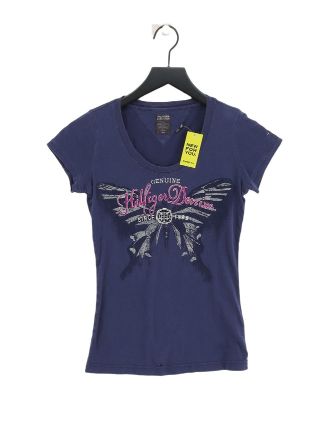 Tommy Hilfiger Women's Top S Blue 100% Cotton