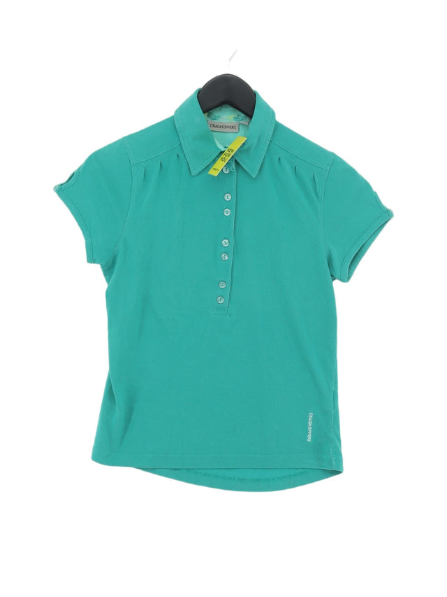 Craghoppers Women's Top UK 10 Green Cotton with Elastane, Polyester