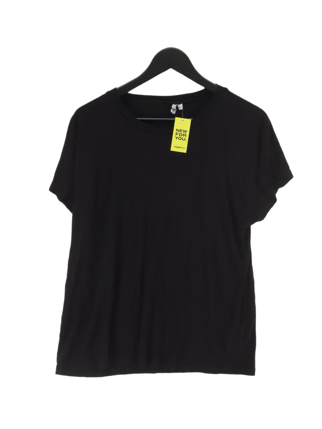 & Other Stories Women's T-Shirt UK 14 Black 100% Viscose