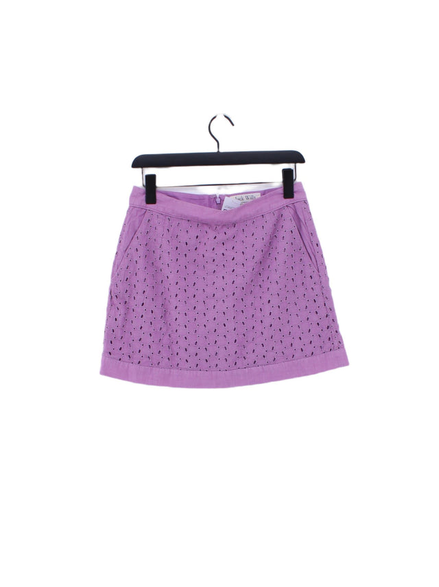 Jack Wills Women's Midi Skirt UK 12 Purple 100% Cotton