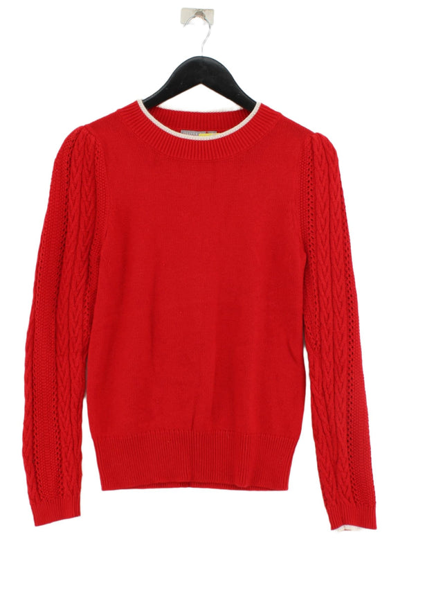 Oliver Bonas Women's Jumper UK 12 Red Polyester with Cotton, Other, Viscose