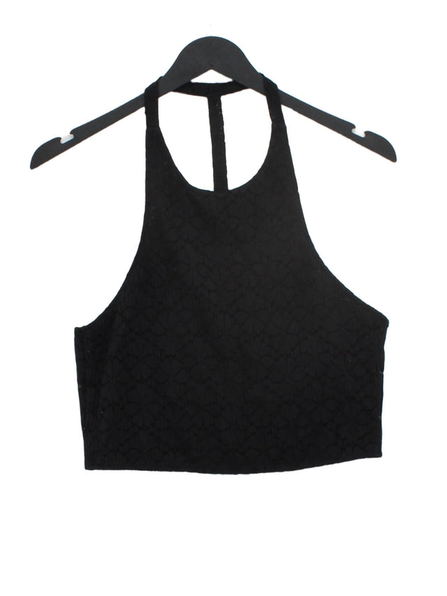 Zara Women's Top M Black Polyester with Elastane, Polyamide