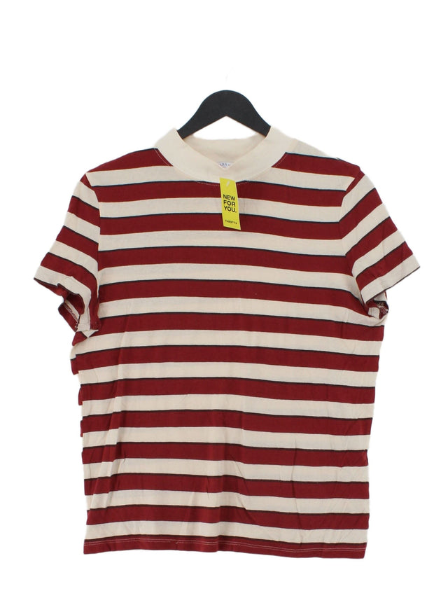 Zara Women's T-Shirt S Red 100% Cotton