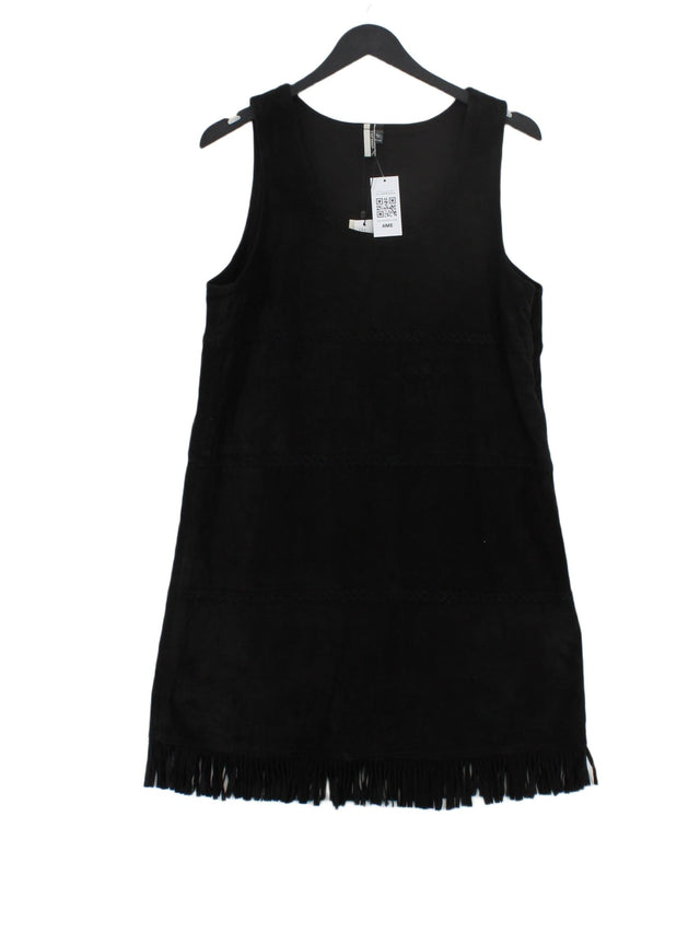 Topshop Women's Mini Dress UK 12 Black 100% Cotton