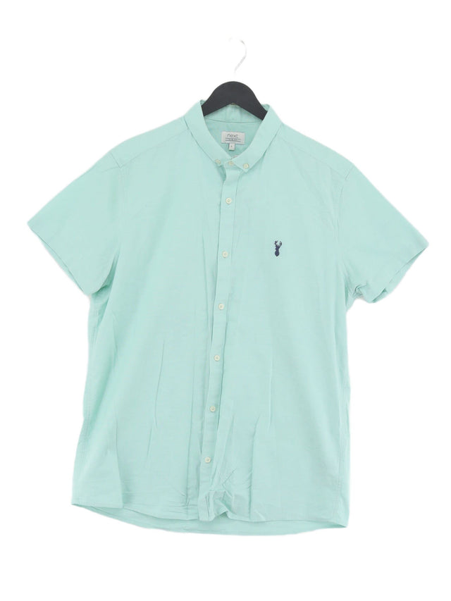 Next Men's Shirt L Green Cotton with Elastane