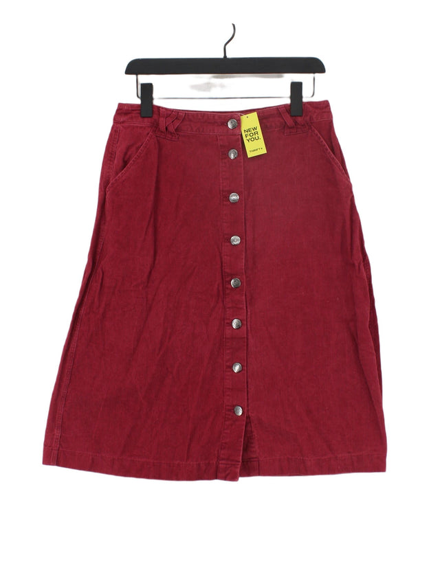 Joanie Women's Midi Skirt UK 12 Pink 100% Cotton