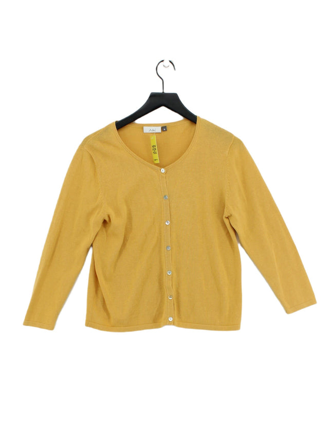 Adini Women's Cardigan M Yellow 100% Cotton