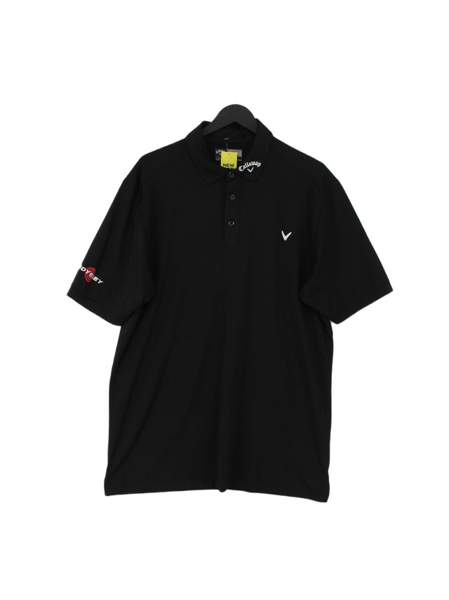 Callaway Men's Polo L Black Polyester with Elastane, Spandex