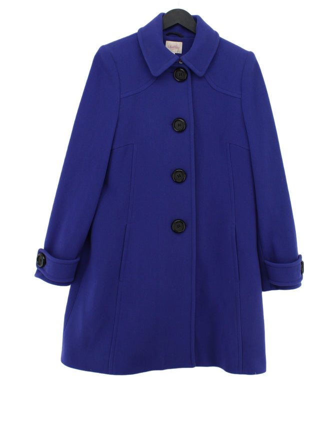 Whistles Women's Coat UK 12 Purple Wool with Polyamide, Viscose