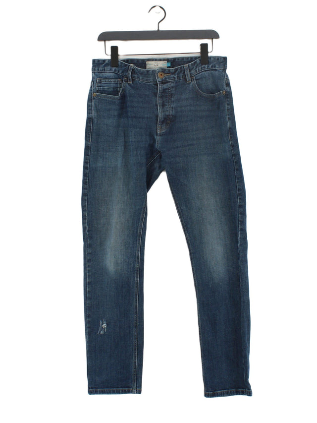 Next Men's Jeans W 32 in Blue Cotton with Elastane