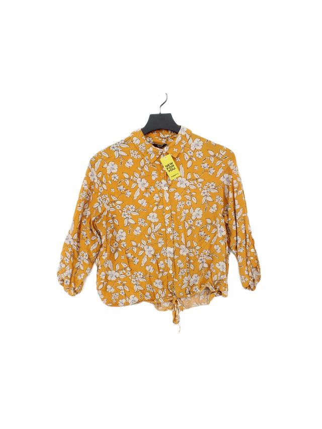 M&Co Women's Shirt UK 12 Yellow 100% Viscose