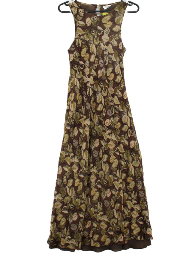 Vintage Et Vous Women's Maxi Dress L Brown 100% Silk