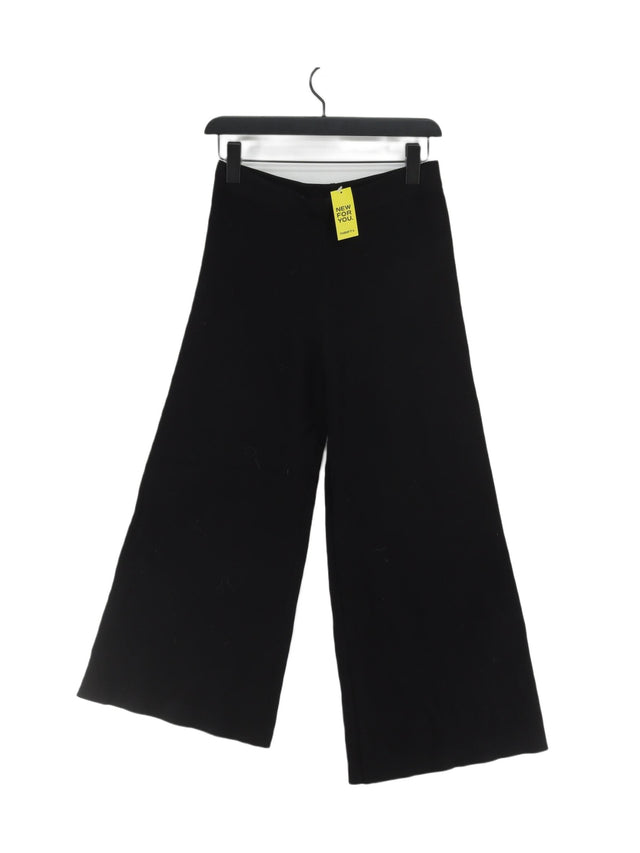 Zara Knitwear Women's Suit Trousers S Black Viscose with Nylon