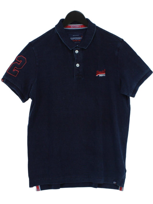 Superdry Men's Polo XL Blue 100% Cotton