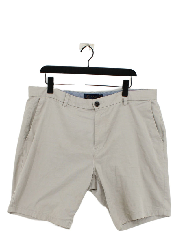 Next Men's Shorts W 38 in Cream Cotton with Elastane, Polyester