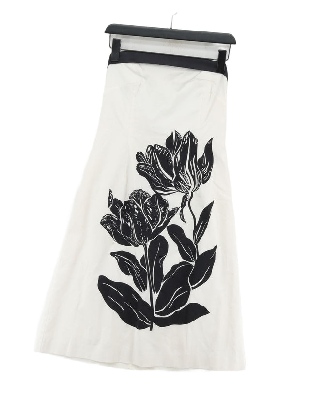 Coast Women's Midi Dress UK 12 Cream Cotton with Elastane, Polyester