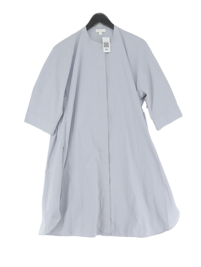 COS Women's Midi Dress UK 16 Blue Cotton with Elastane