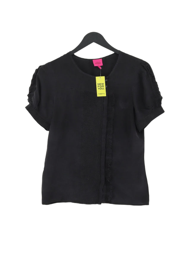 Whistles Women's T-Shirt UK 10 Black 100% Silk
