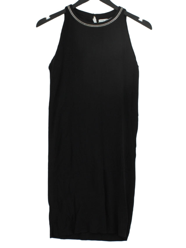 Zara Women's Midi Dress S Black Viscose with Nylon