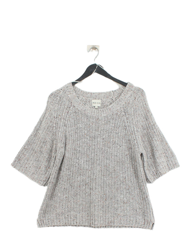 Reiss Women's Jumper S Grey Viscose with Acrylic, Cotton