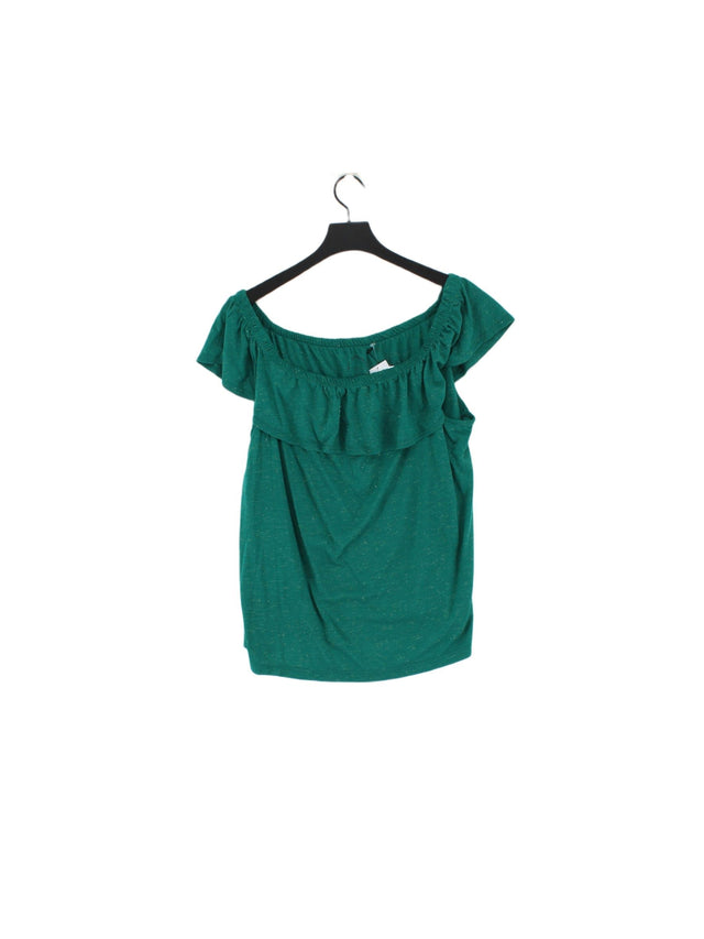 Next Women's Top UK 18 Green Viscose with Other, Polyester