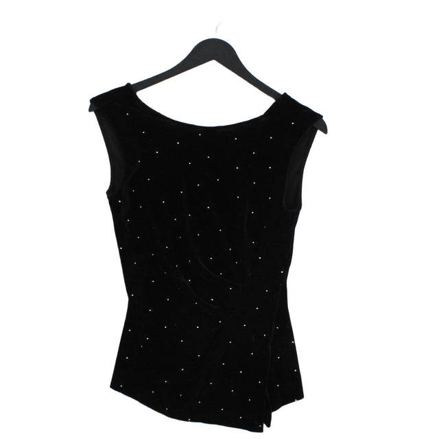 Zara Women's T-Shirt S Black Polyester with Elastane