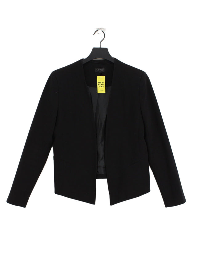 Topshop Women's Blazer UK 12 Black Polyester with Elastane