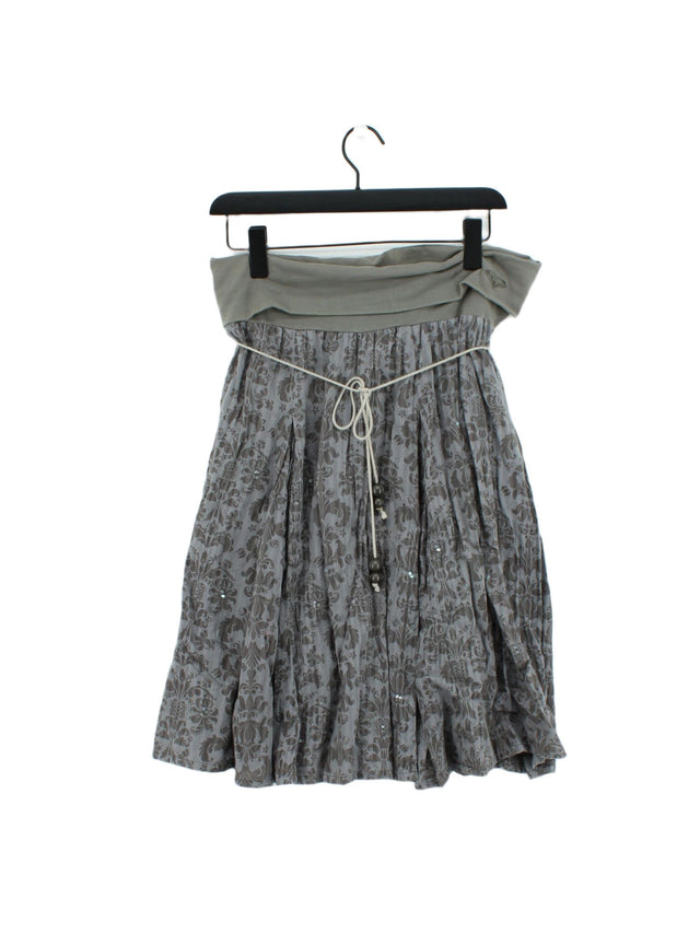 Roxy Women's Midi Skirt L Grey 100% Cotton