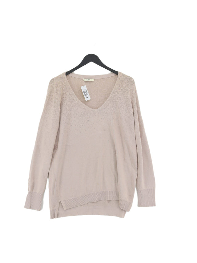 Oasis Women's Jumper M Cream Cotton with Polyamide, Polyester, Viscose