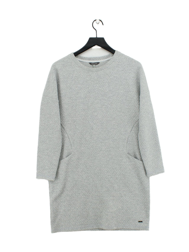 Joules Women's Midi Dress UK 12 Grey Cotton with Polyester