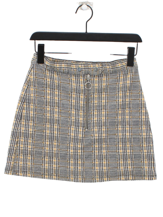 Topshop Women's Mini Skirt UK 8 Multi Polyester with Viscose