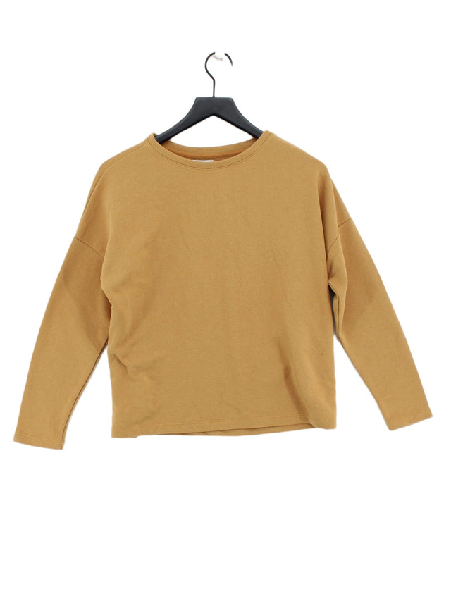 Pull&Bear Women's Jumper S Orange Cotton with Polyester