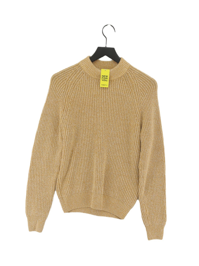 Uniqlo Women's Jumper XS Tan Cotton with Acrylic, Polyester