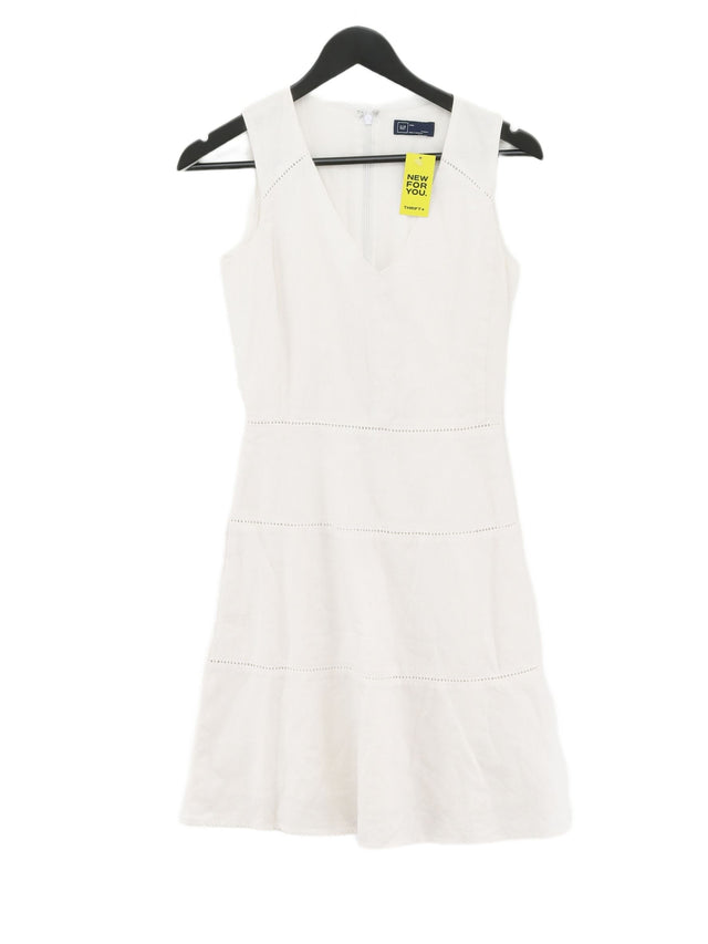 Gap Women's Midi Dress XS White Linen with Cotton