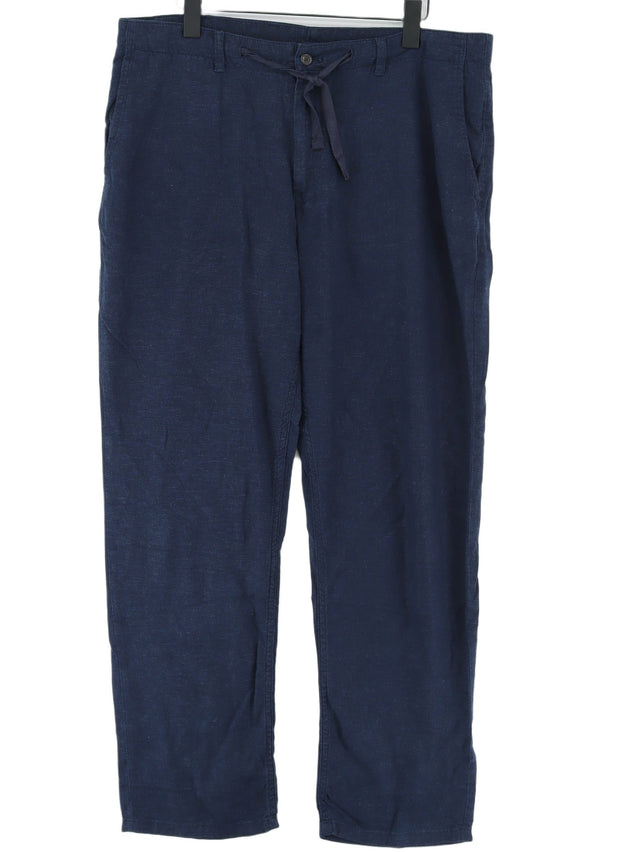 Next Women's Suit Trousers W 34 in; L 31 in Blue Linen with Viscose