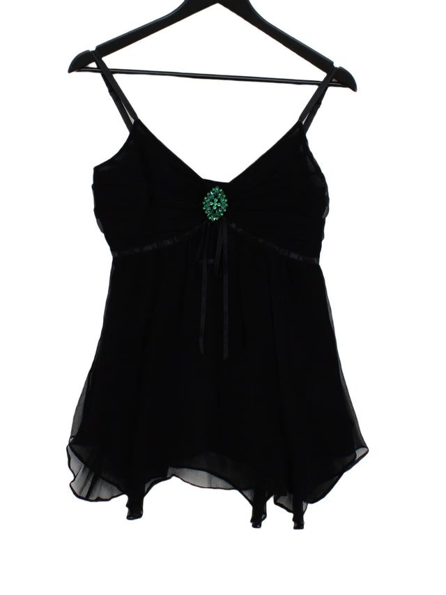 Monsoon Women's Blouse UK 8 Black Silk with Polyester