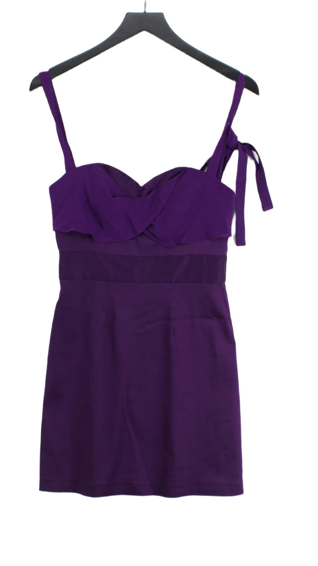 Ted Baker Women's Mini Dress UK 10 Purple Nylon with Elastane, Polyester