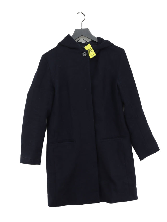 COS Women's Coat UK 8 Blue Wool with Cashmere, Polyamide