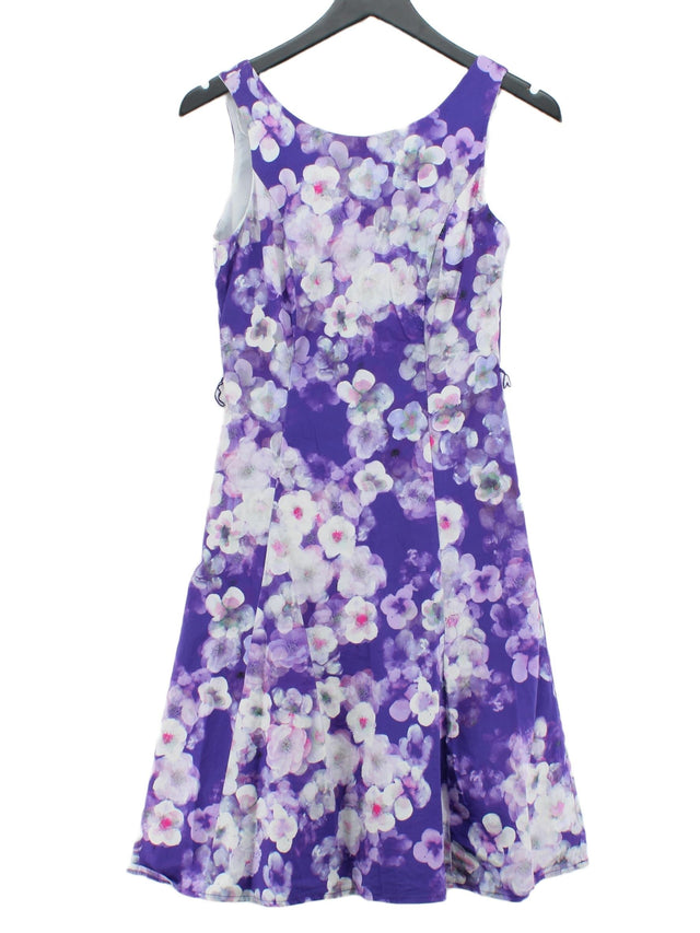 Kaliko Women's Midi Dress UK 8 Purple Cotton with Elastane