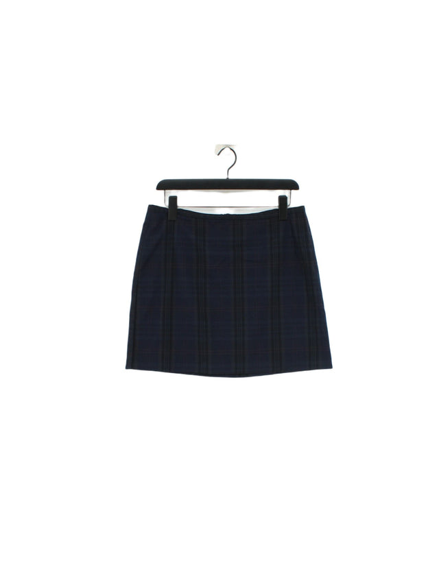 New Look Women's Midi Skirt UK 14 Blue Polyester with Elastane, Viscose