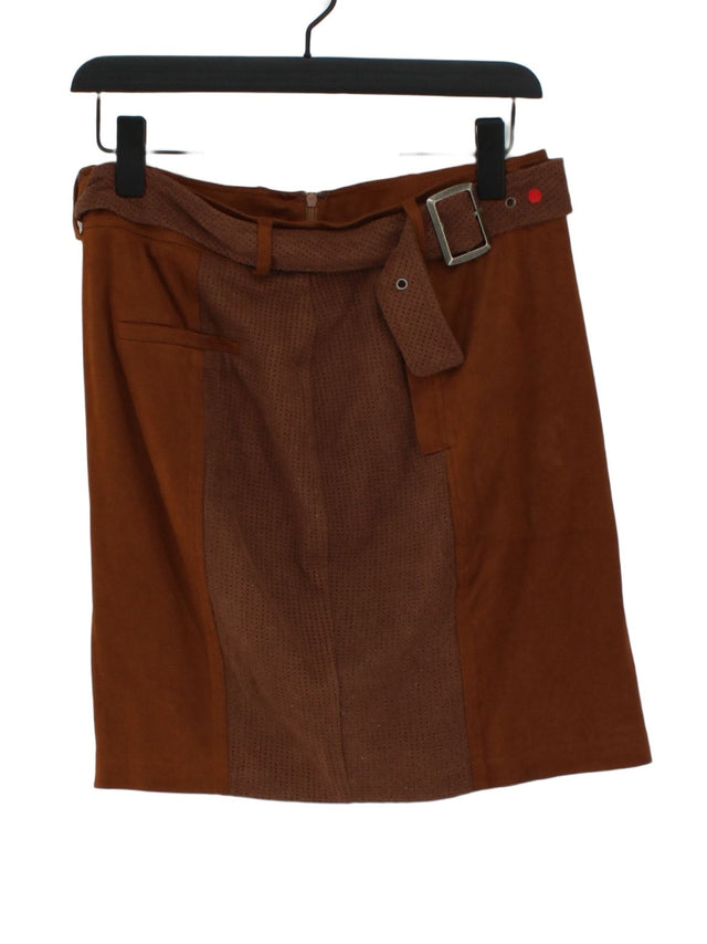 Greylin Women's Midi Skirt M Brown Polyester with Cotton, Spandex