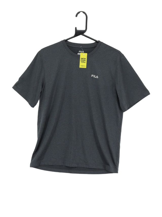 Vintage Fila Men's T-Shirt M Grey Polyester with Spandex