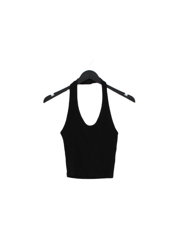 Topshop Women's T-Shirt UK 6 Black Polyester with Elastane
